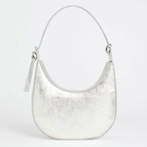 Reformation Medium Rosetta Shoulder Bag Silver - Size OS